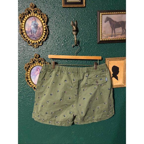Chubbies Green All Over Chicken of the sea Shorts Mens Size XL Elastic Waist - Picture 2 of 5